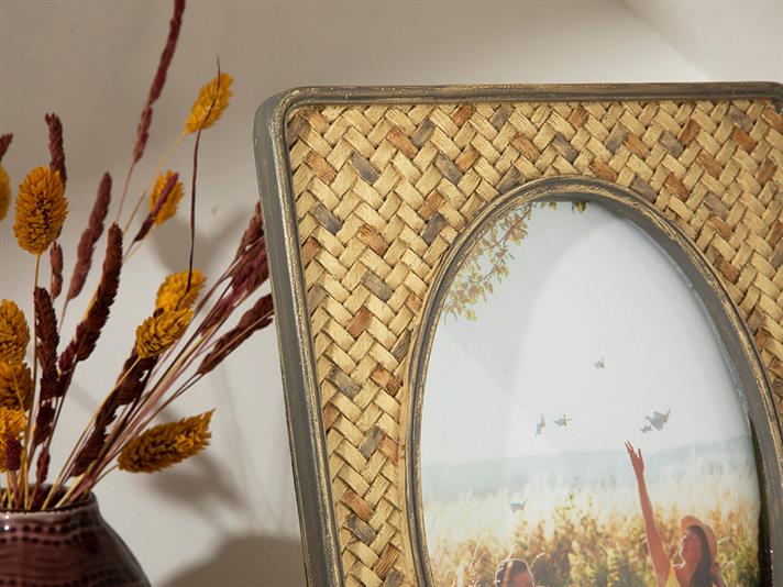 Ramă foto, Natural, polirăsină, 13x18 cm, maro