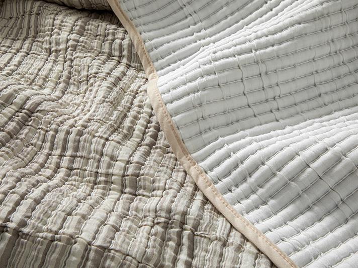 Naturel Lines Dolgulu İpliği Boyalı Persoană dublă  SET CUVERTURĂ DE PAT 240x260 cm Burgundia-gri
