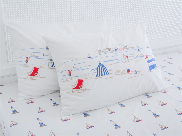 Navigați departe Cu Bumbac Cu 2 Piese Față De Pernă 50x70 cm Albastru