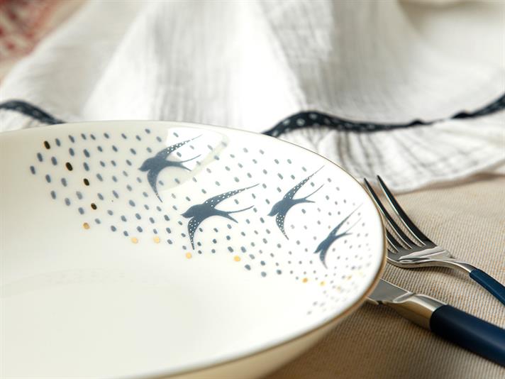 Navy Mare Porcelain Dinner Plate 20 cm Blue-White