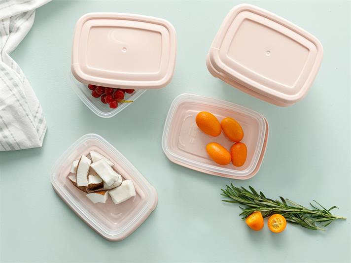 Navy Plastic 3 pcs Storage Container Set 300 ml Powder
