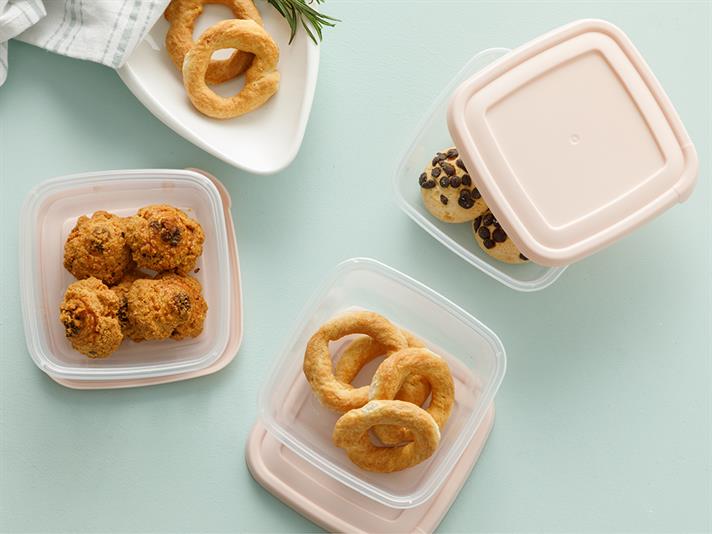 Navy Plastic 3 pcs Storage Container Set 500 ml Powder