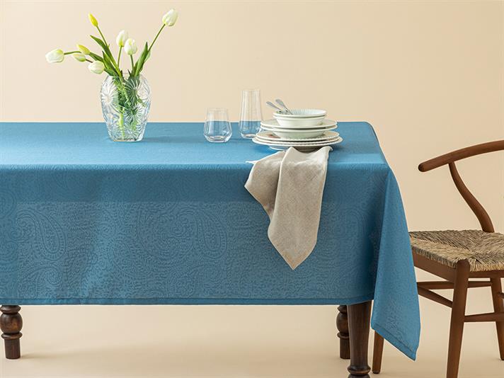 Nelda Polyestere Stainproof Table Cloth 140x180 cm Blue