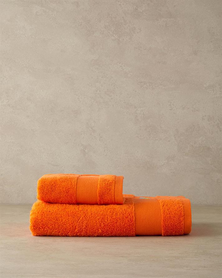 Cu Bumbac Brodat Prosop De Mâini 30x45 cm Portocaliu