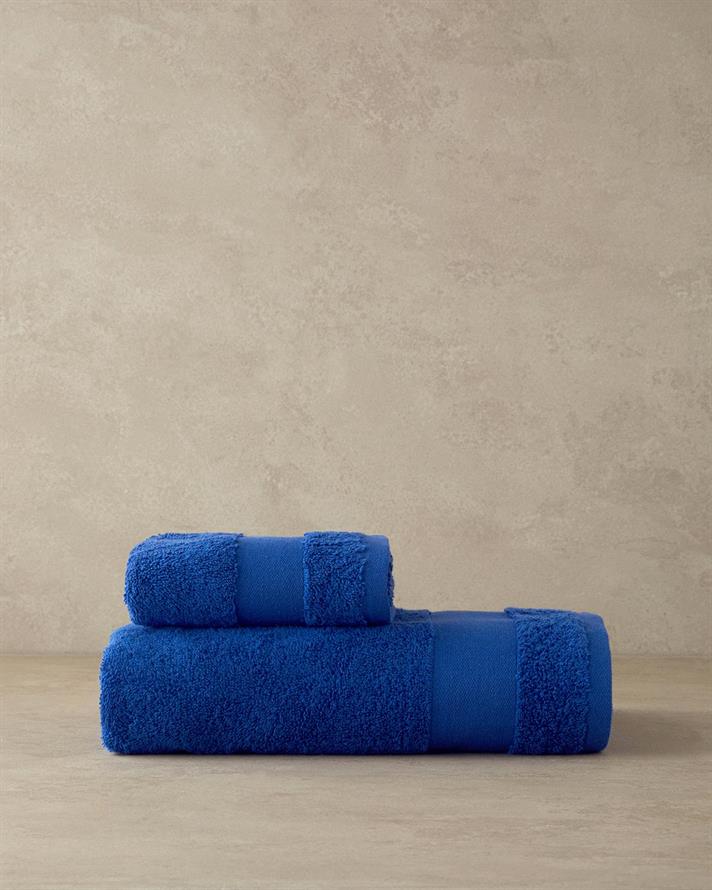 Cu Bumbac Brodat Prosop De Mâini 30x45 cm Bleumarin