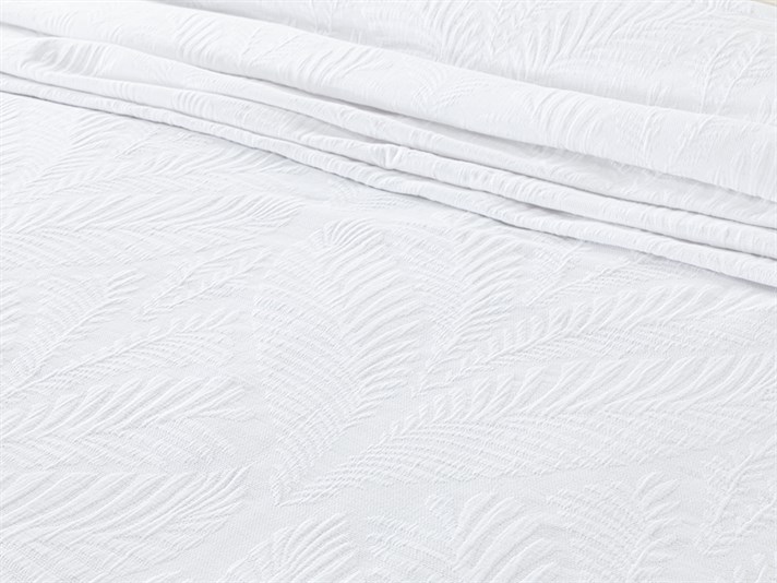 Nervure  Jacquard În Relief Double Set Cuverturi Pat 240x260 cm Alb