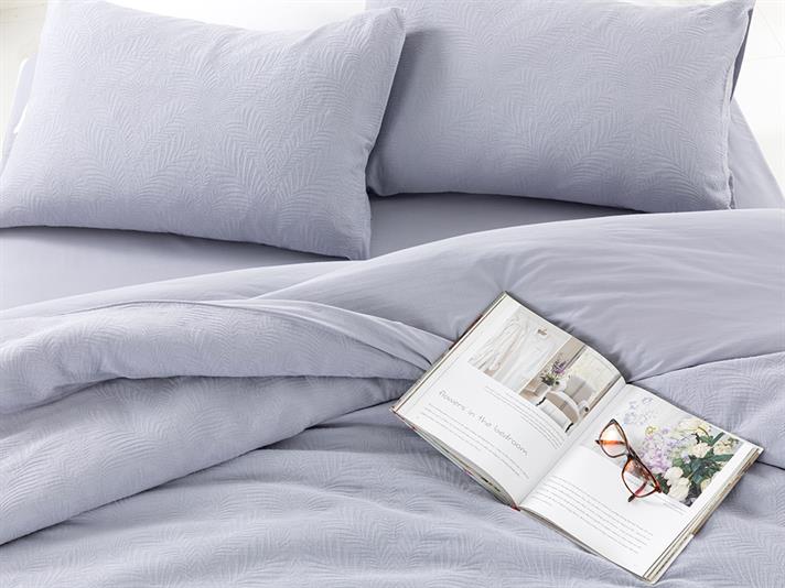Nervure  Jacquard În Relief Double Set Lenjerie De Pat 200x220 cm Liliachiu Cețos