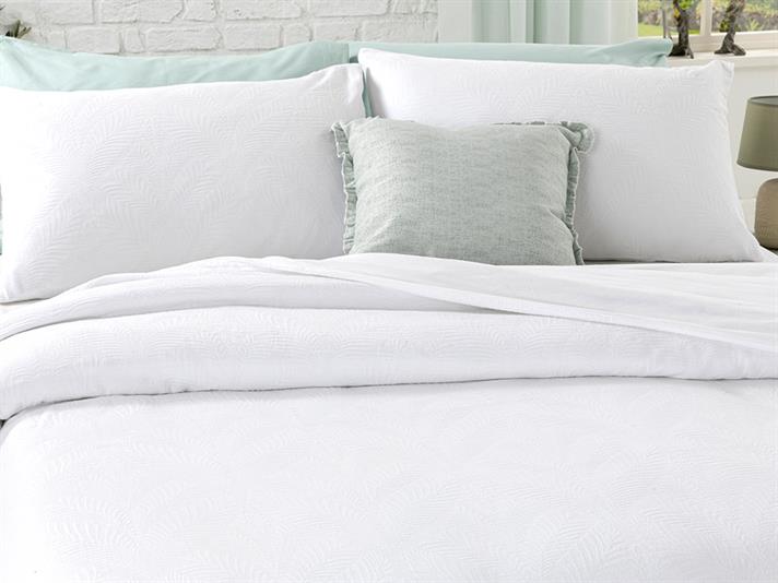 Nervure  Jacquard În Relief Super King Set Lenjerie De Pat 260x220 cm Alb