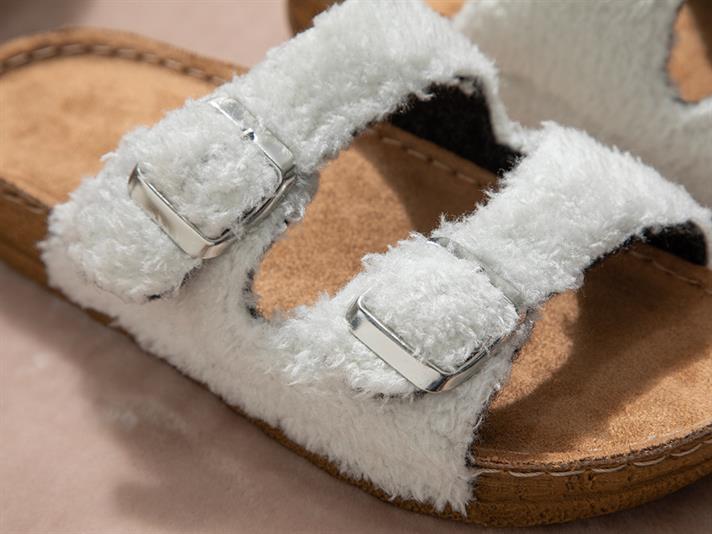 New Cozy Papuci De Casă Damă, Lână Sherpa, 38, Crem