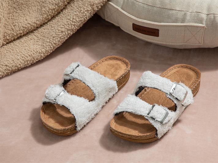 New Cozy Papuci De Casă Damă, Lână Sherpa, 39, Crem