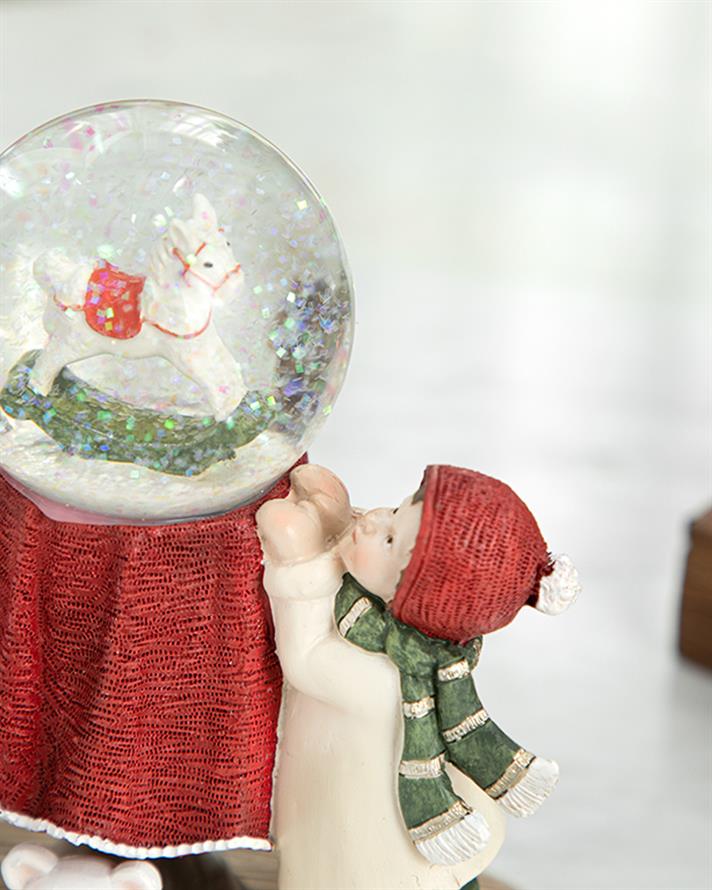 New Year Glob De Zăpadă , 12,5*9,5*16 Cm, Gri-Verde