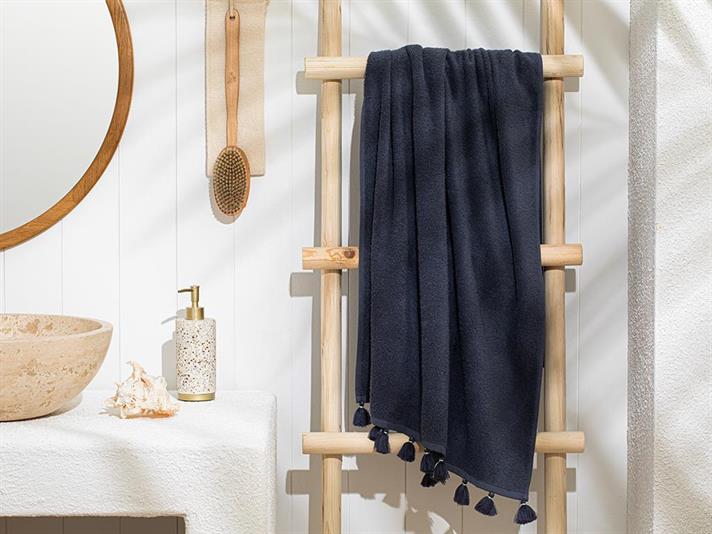 Nico Cottony Fringed Bath Towel 70x140 cm Anthracite