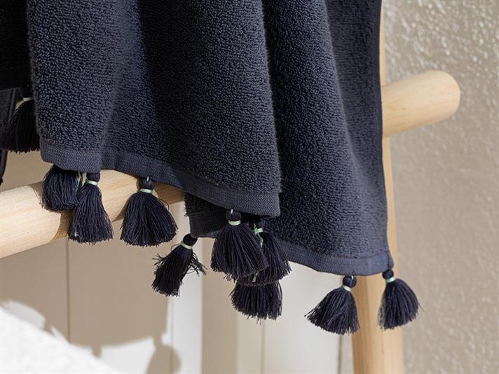 Nico Cottony Fringed Bath Towel 70x140 cm Anthracite