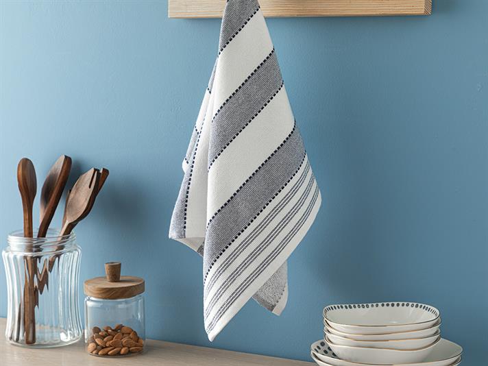Nifty Striped Cotton Drying Cloth 40x60 cm Navy Blue