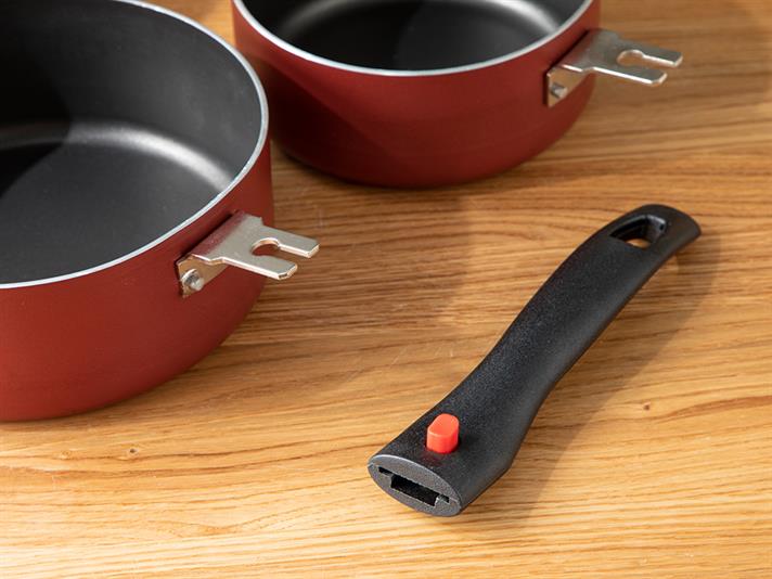 Nova Granite 7 Pieces Cook- Save Set 12-14-16 cm Claret Red