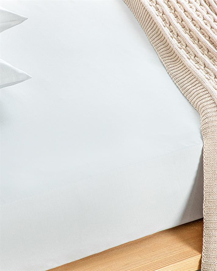 Set cearsaf cu elastic si fete de perna, pentru doua persoane, Novella, bumbac-viscoza, 160x200 cm/50x70 cm, alb