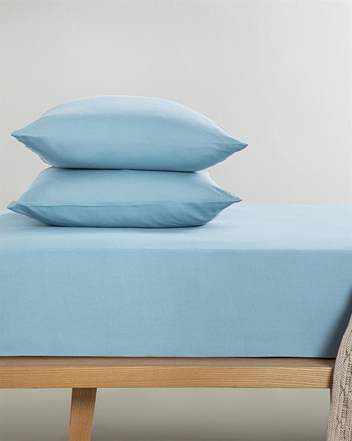 Novella Premium Soft Cotton Single Set Cearșaf Cu Elastic 100x200 cm Albastru