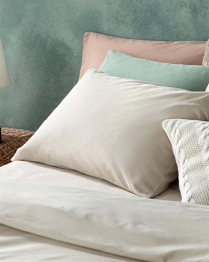 Novella Set Lenjerie De Pat Single - Set Lenjerie De Pat Bumbac & Viscoză | English Home, 160 x 220 cm, Bej