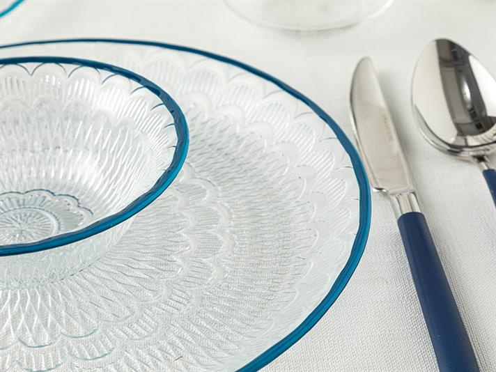 Noven Glass Dinner Set Dark Blue