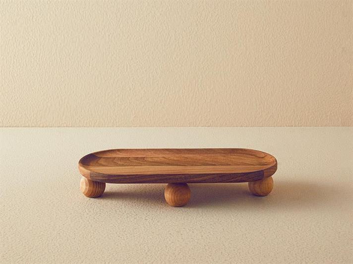 Walnut With Feet Presentation Board 38x18 cm Brown