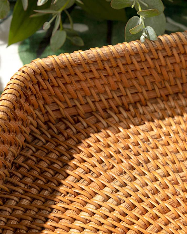 Nude Rattan Hexagon Tray 25X25X5 CM Light Brown.