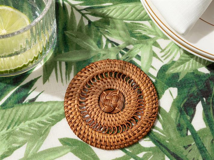 nud Ratan Coaster Pahare 10 cm Maro Deschis