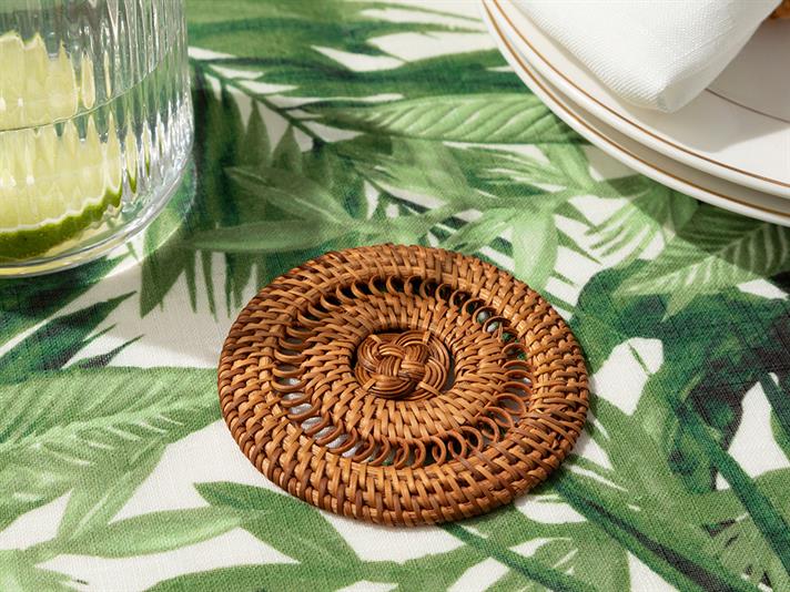 nud Ratan Coaster Pahare 10 cm Maro Deschis