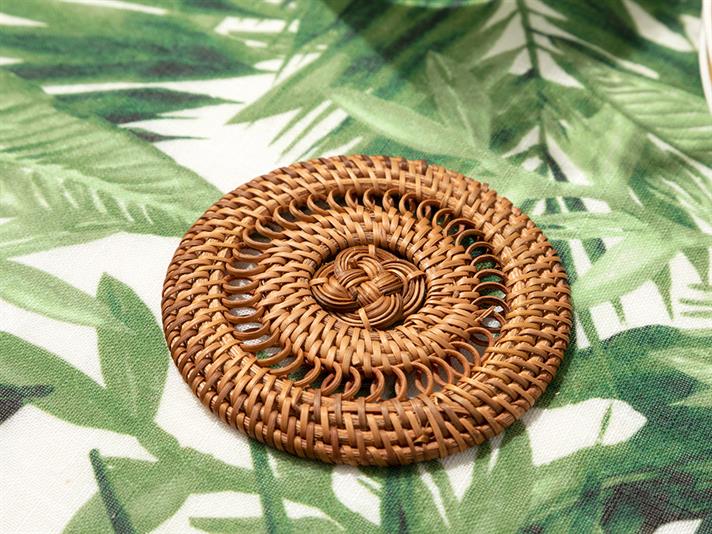 nud Ratan Coaster Pahare 10 cm Maro Deschis