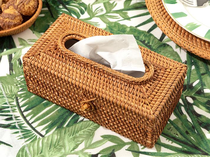 Suport șervețele, Nude, rattan, 22x12,5x11 CM, maro deschis