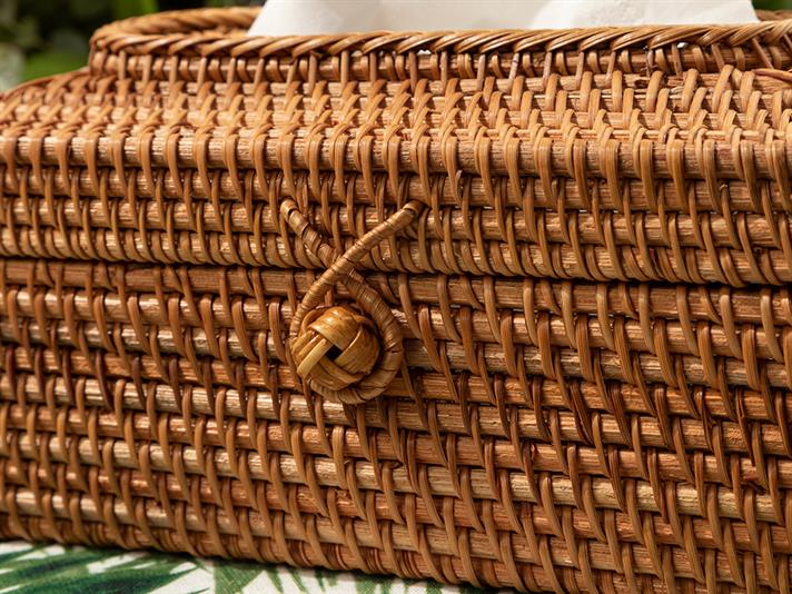 Suport șervețele, Nude, rattan, 22x12,5x11 CM, maro deschis