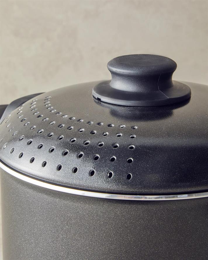 Oala pentru paste cu capac, Rio, aluminiu, 20 cm, negru