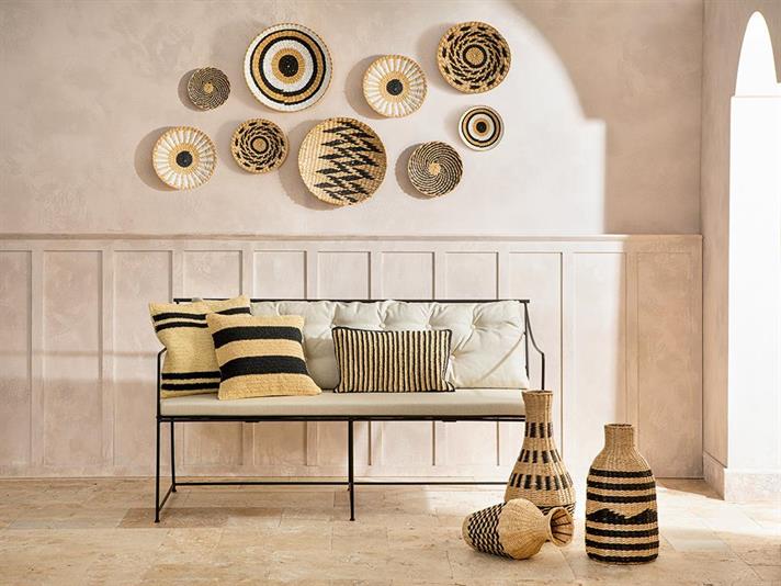 Alba Straw Decorative Object 21x42 cm Natural - Black