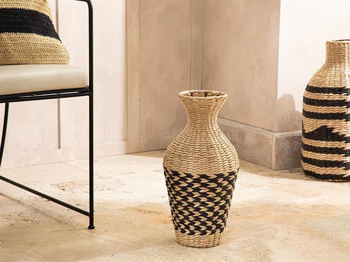 Alba Straw Decorative Object 21x42 cm Natural - Black