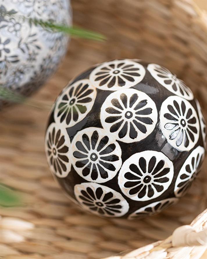 Obiect decorativ, Carra, porțelan, 7,5 cm, negru