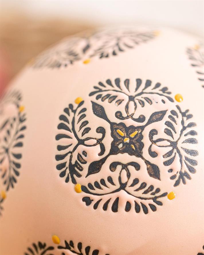 Obiect decorativ, Esfera, porțelan, 10 cm, roz