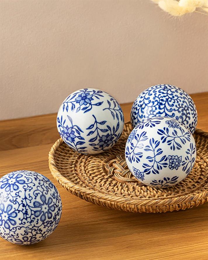 Florina Porcelain Decorative Object 8 cm Blue-White
