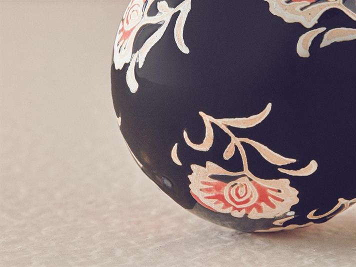 Obiect decorativ, Loretta, porțelan, 6 cm, negru