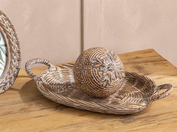 Obiect decorativ, Reny, polirăsină, 10,5x10,5x10,5 cm, maro