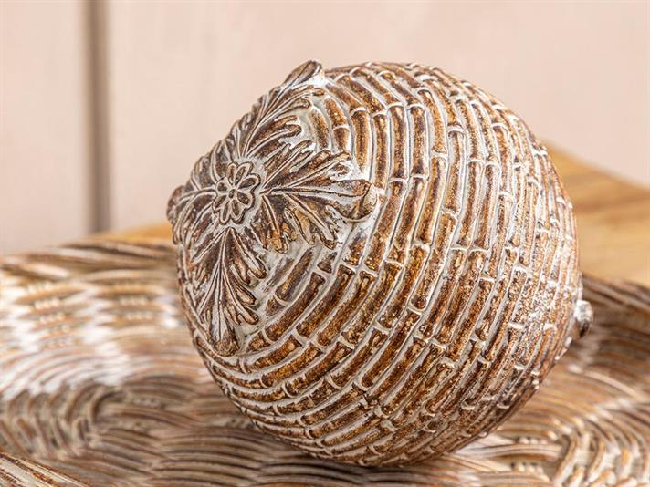 Obiect decorativ, Reny, polirăsină, 10,5x10,5x10,5 cm, maro