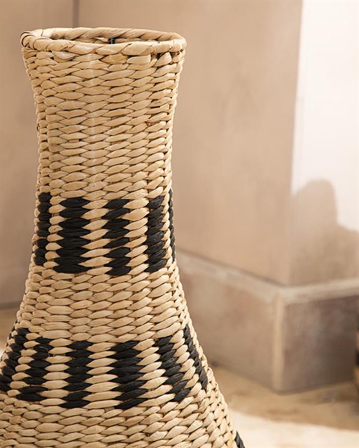 Riba Straw Decorative Object 27x55 cm Natural - Black