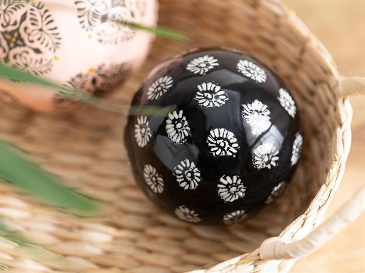 Talia Porcelain Decorative Object 8 cm Black