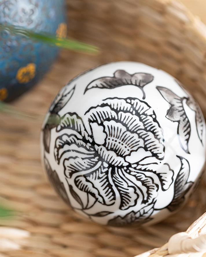 Obiect decorativ, Valeria, porțelan, 8 cm, negru