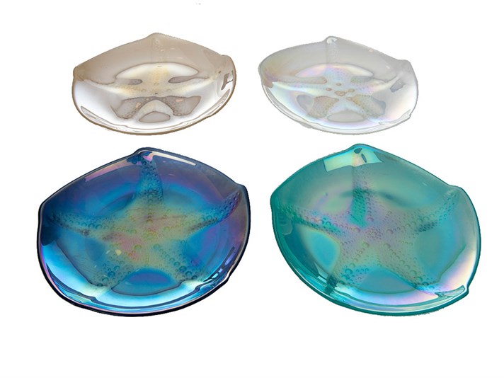 Ocean Glass 4 Pieces Service Plate 20 cm Blue