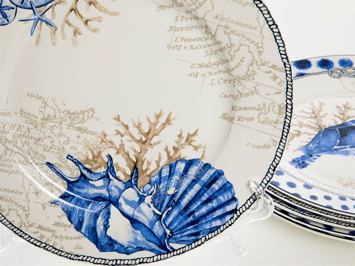 Ocean Blue Bone China 6 pcs 20 cm BLUE..