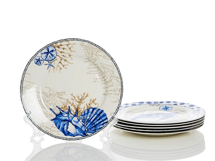 Ocean Blue Bone China 6 pcs 20 cm BLUE..