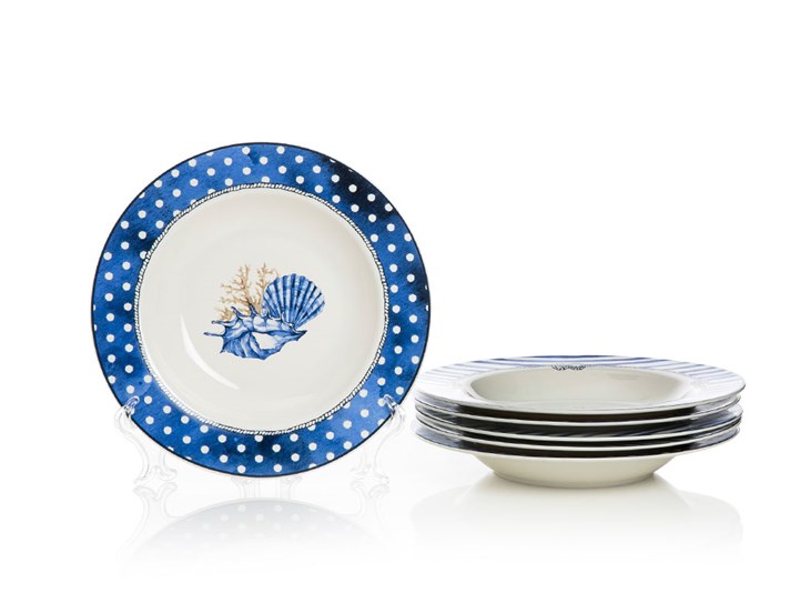 Ocean Blue Bone China 6 pcs BLUE..