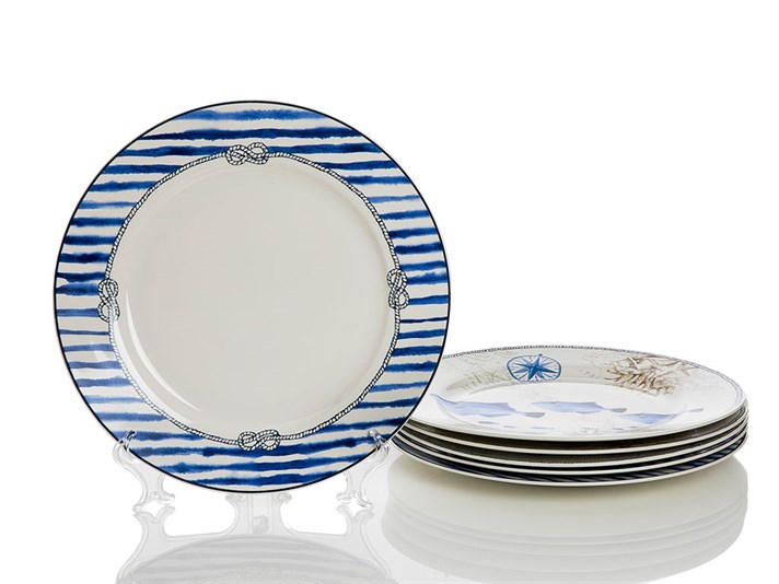 Ocean Blue Bone China 6 pcs 27 cm BLUE..