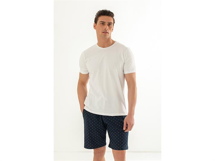 Ocean Combed Cotton Mens Pajama Set M Navy Blue