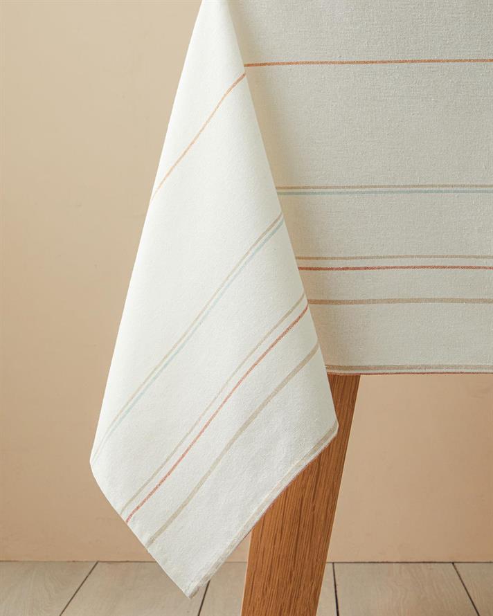 ofertă Bumbac Poliester Față De Masă 150x200 cm Crem - Albastru