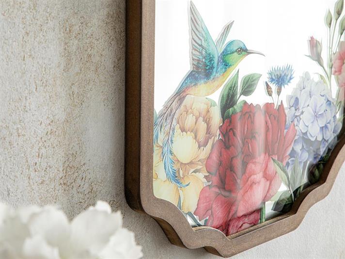 Oglindă de perete, Flying Birds, plastic, 35x50 cm, maro